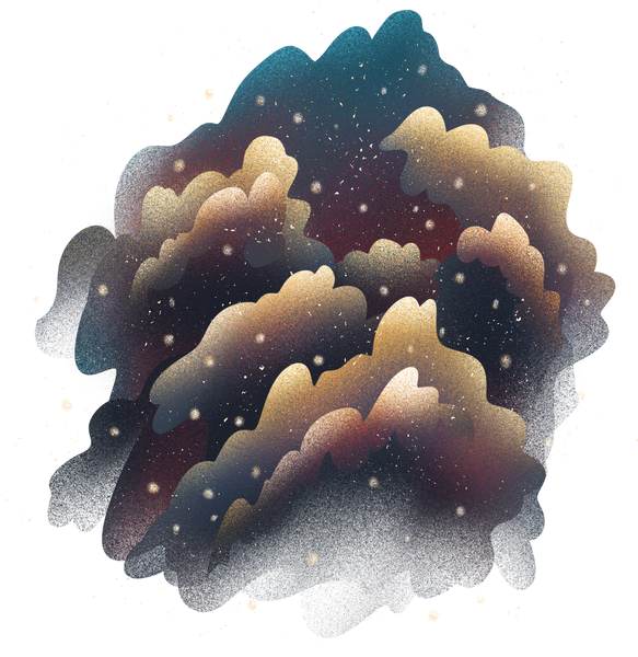 Painterly Textured Semi Realistic Cosmic Dust