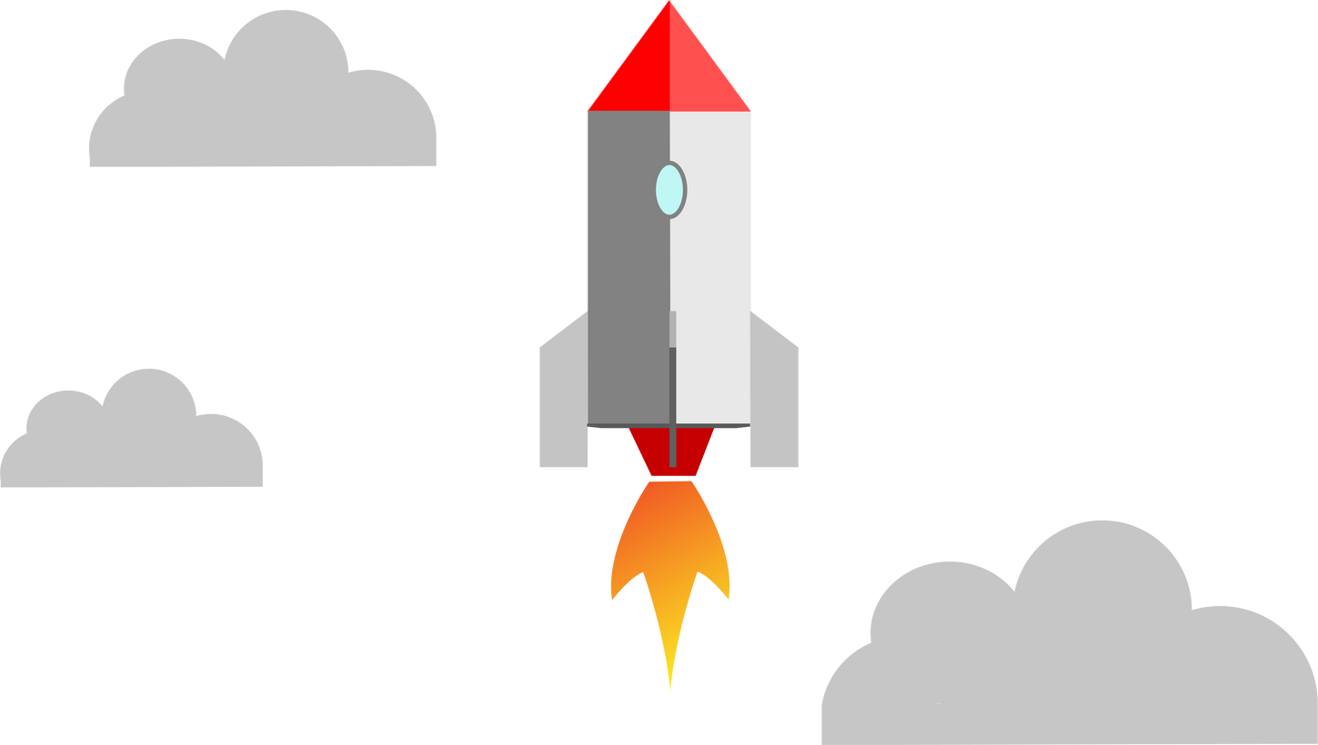 Rocket in Clouds