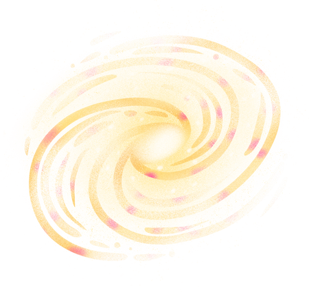 Painterly Textured Semi Realistic Spiral Galaxy